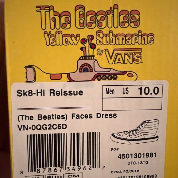 Vans Sk8-Hi Reissue- (The Beatles) Faces Dress Blue - Picture 5 of 5